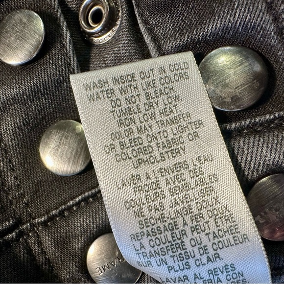 Frame Denim ‘Le High Skinny’ Snap Fly Jeans in “Bestwick” Dark Gray Wash Size 26 - Picture 12 of 16